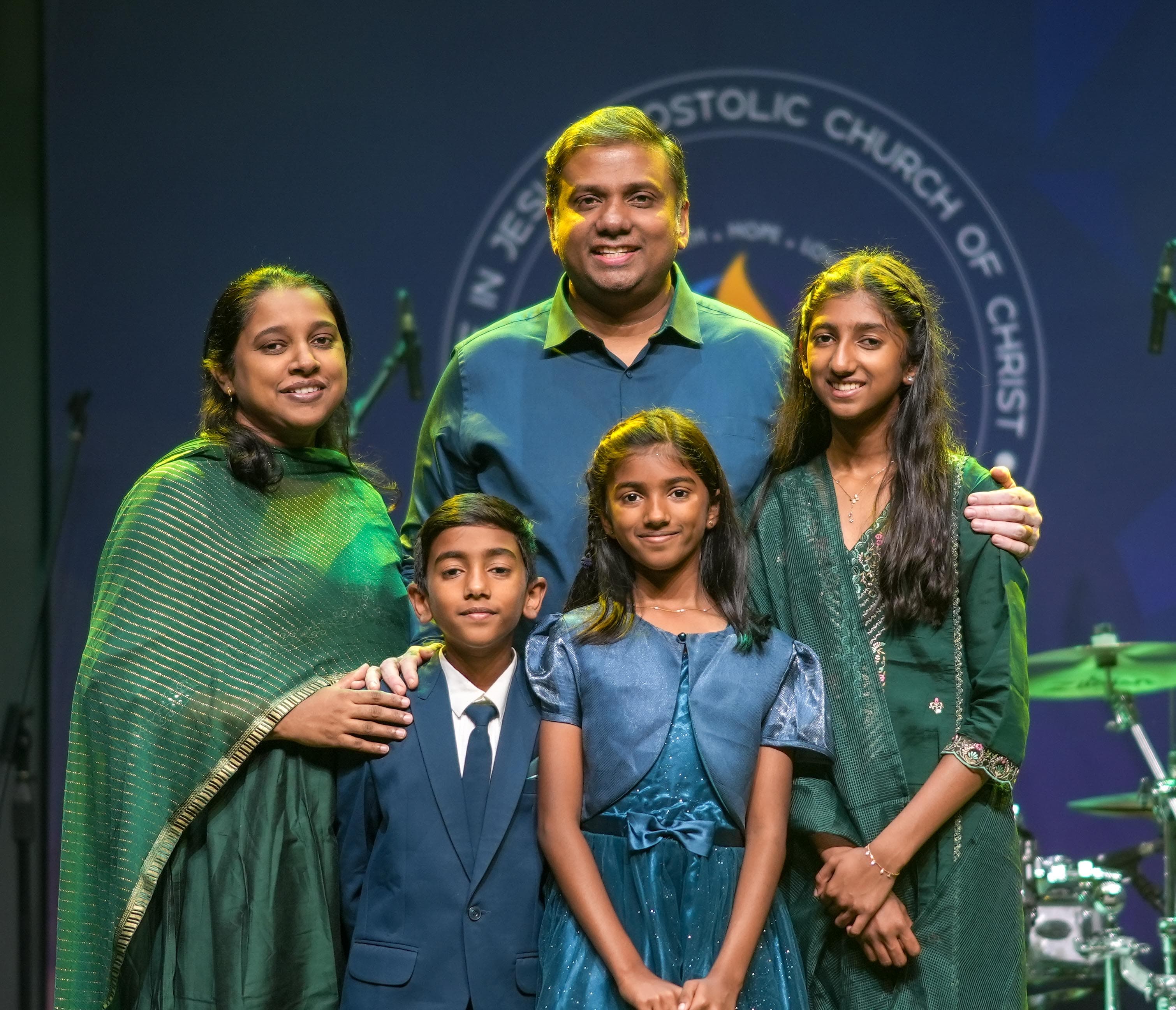 Pastor Anish Mano Stephen, Pastor Greeshma Mullakkara, Carisa Anish Mano, Paul Anish Stephen & Prisca Anish Stephen